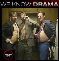 Drama is... three drunk douchebags half-naked in a kitchen.