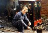 Steve chops wood for 'Sian' on Colin Cartwrights Conway Valley Line