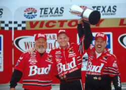 Tony Sr., Dale Jr., and Tony Jr. at Texas Motor Speedway (April 2000)