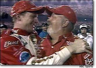 Dale Jr. and Tony Sr. after the Pepsi 400 (7/7/2001)