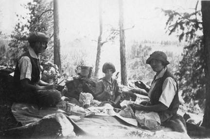 Me, Thelma and Ann at our favorite pastime, eating.   Nora took the picture.