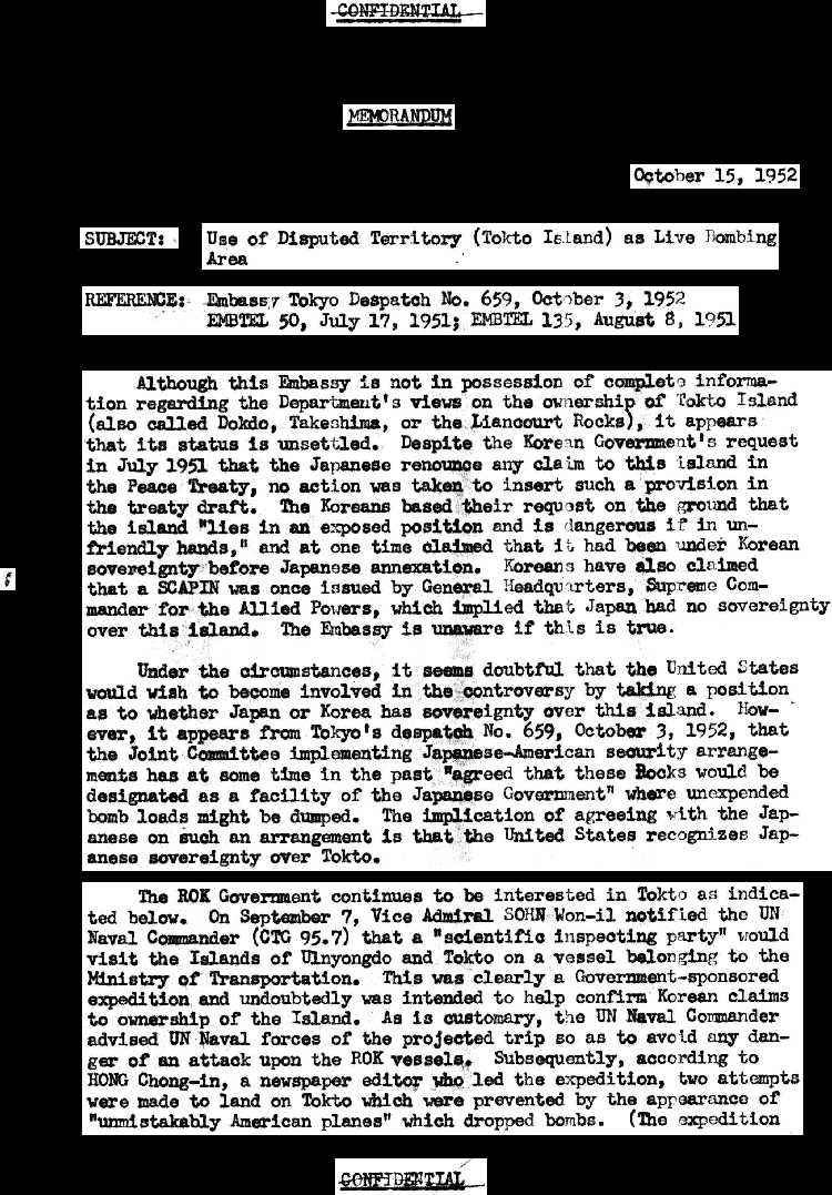 Embassy Memo--10/15/52
