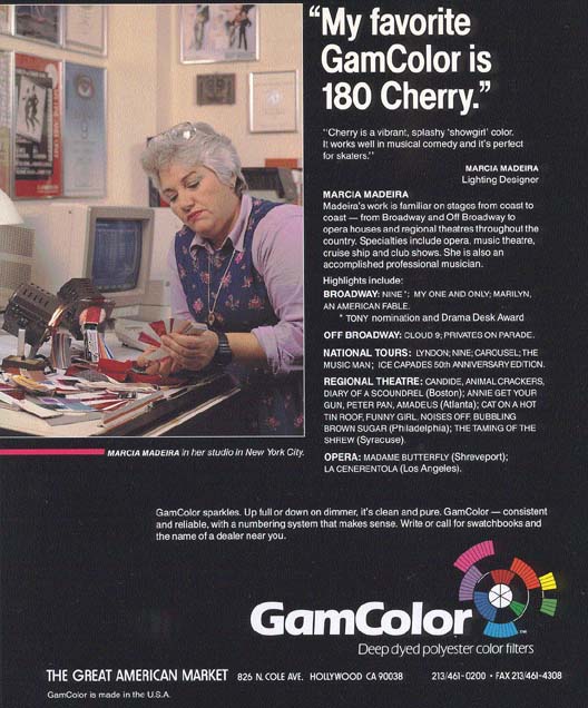 GAM COLOR AD Showing Marcia Madeira in her studio
