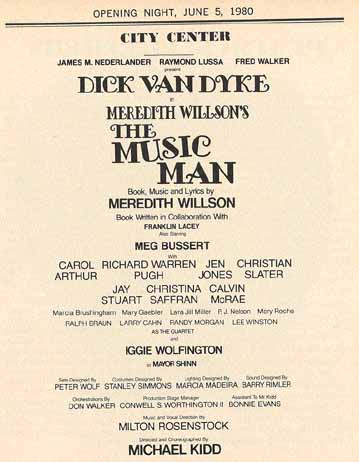 THE MUSIC MAN Program Title Page