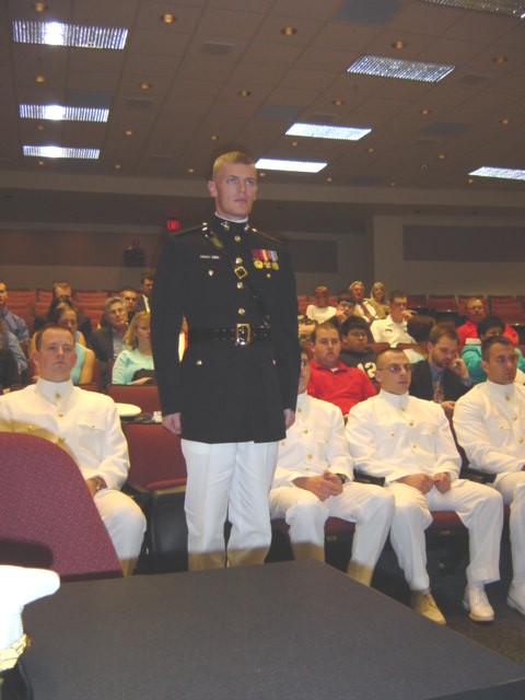 The ONLY Marine among a sea of sailors
