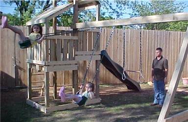 The new swingset that is the hit of the day for the kids!&nbsp; and grown ups......