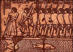 El-Deir El-Bahri Mural Painting - Soldier Parade