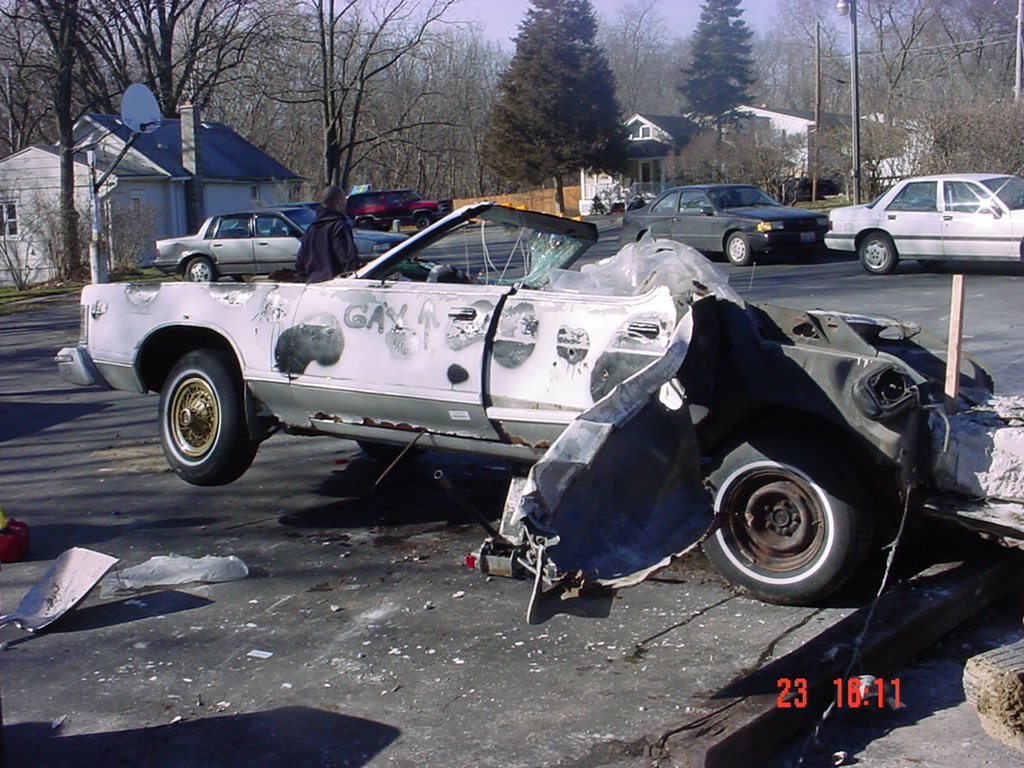 Victim of illegal parking.&nbsp; Fucking this car up was fun.