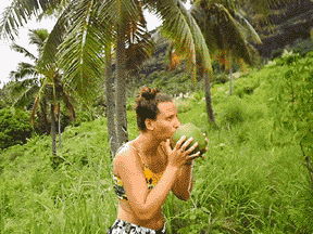 lauren drinking coconut