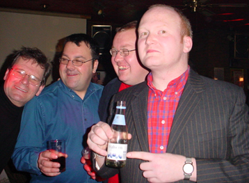 Chris (Well Suspect Mods) and his favourite type of mineral water, much to the amusement of The Odd Mod Squad!