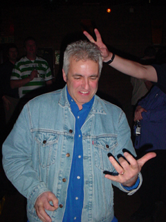Rob (The Boss) and his Air Guitar. He couldn't get his Air Drum Kit through the door