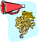 Megaphone and pom