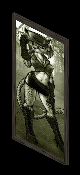 An anthrophromorphic female leopard (?) in army fatigues. Kinda.
