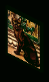 A painting of a black cat.
