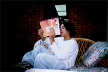 maurice pretending to be studying, stop covering your face maurice! haha gotcha anyway~