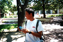 jon in the courtyard... parking his bike i guess~