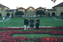 hehehe the sun is setting... we are inside of The Oval, and behind us is the Main Quad~