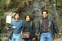 parents and uncle at a little waterfall~
