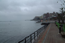 high tide along the river exit