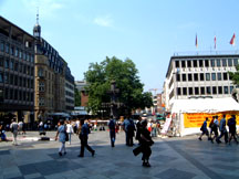 a picture of the square, a place of gathering, talk, laugh, sunny place~