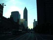frankfurt, 3rd largest city in Germany, relatively modern, wow wide streets, a plus
