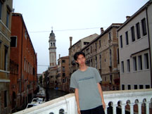 italian style construction, leaning clock tower~