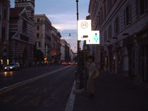 arriving Rome at night, uh... i don't think this is a bus stop haha more like a stop sign duh~