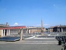 st. peter's square, hahaa the black stand is where the Pope speaks~