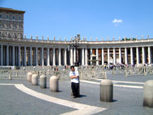 hanging around in st. peter square, hm... the taller building is where the pope lives i believe