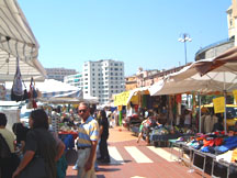 street market, hehe i brought a pikachu toy thing here for 2000 italian currency, that's... 30 nt