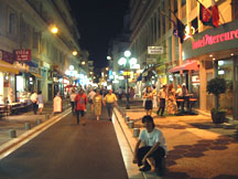 night scene at Nice shopping area