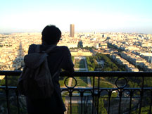 on the 2nd floor of eiffel tower watching over the military school~