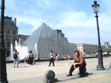 Louvre, world's biggest musuem, glass triangle by Imp Pei hehe~