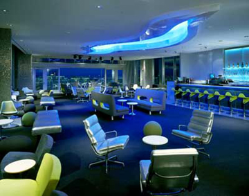 Located on the 55th floor of the Palms and accessible only by express elevator, ghostbar is a realm unto itself. True to its name, the bar feels as if it's floating over Vegas, a world apart from the chaos below. Three of the bar's four walls are glass, and the view through those windows -- a proper 180 degrees -- is absolutely breathtaking.