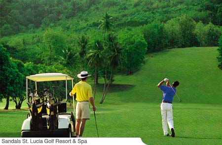 Sandals St. Lucia offers a magnificent course with rolling hills and majestic fairways directly on the premises. With 9 greens, the narrow fairways make the course a challenge for the best of golfers. Green fees are included. Caddies are not included but mandatory.