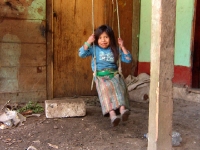 Catarina, a young resident of the village of Ixcanac II