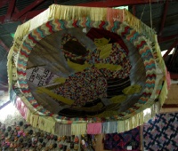 one of the giant kites that are flown over Santiago