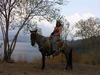 horseback riding up above the lake - definitely on vacation now