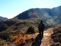 hiking to Cotzancanalaj (the village across the valley), to weigh all the kids under 5.