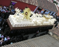 Same day, many parades: this one was a funeral procession of sorts