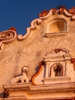 detail on the church - you gotta love a lion sticking its tongue out 
