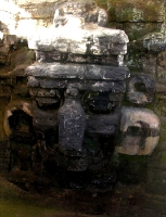 a giant mask at Tikal