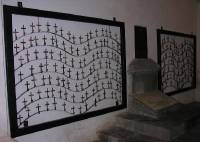 crosses representing Tzutuhil people killed by government
