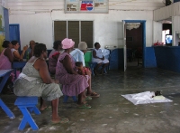 watching punta on TV in Triunfo de la Cruz, Honduras