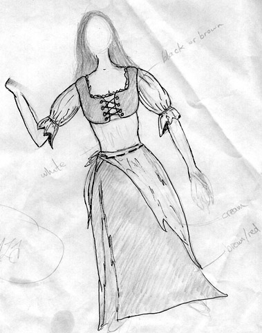 Design for Aldonza's Costume