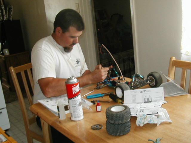 Nick working on his R/C