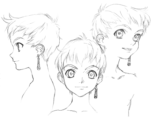 head drawings of Jr.