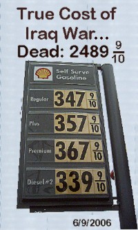 true cost of war is 2489 American soldiers dead and higher gas prices
