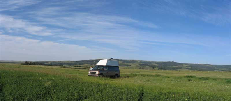 Bivouac dans la Prairie &agrave; Fort Walsh (Saskatchewan)