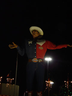 He is the bigest guy in this stage fair.